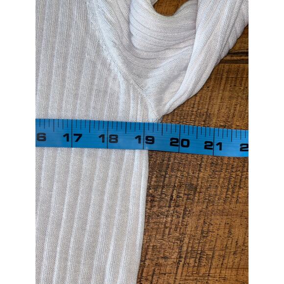 NWT Womens Loft Rainbow White Ribbed Cardigan Sweater Lightweight Pride Large - Picture 7 of 7